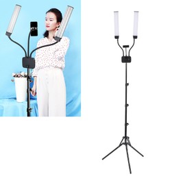 Double Arms LED Video Light, Dual Arm LED Fill Light, 45W LED Video Light Portable with Phone Holder for Travel, Live Streaming, Outdoor Shooting, and Makeup. Adjustable Lighting