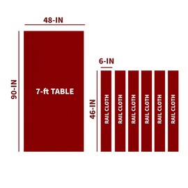 Championship Saturn II Billiards Cloth Pool Table Felt , Burgundy, 7-Feet