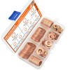 HELIFOUNER Copper Washers, 150PCS 8 Sizes Copper Metric Sealing Washers