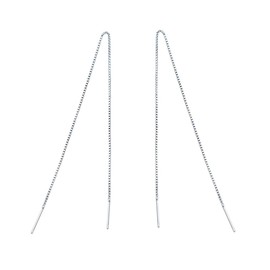 925 Silver Earring Bar Tassel Threader Pull Through Chain Dangle Drop Earrings (10MM)