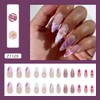 3D Flower Press on Nails Long Stiletto Fake Nails with