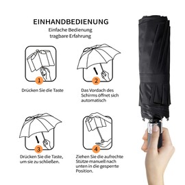 Pocket umbrella 01 black, Black