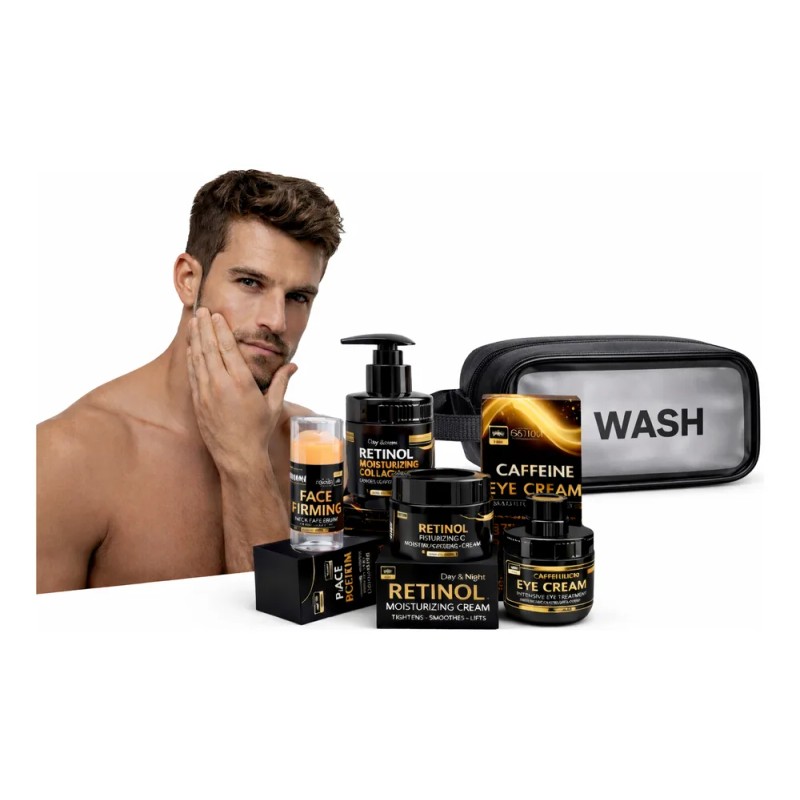Pack Skincare Para Hombre Retinol 4pzs Nuevo Max Hidratación