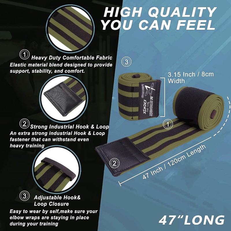 Elbow Wraps for Weightlifting, Bench Press, Cross Training & Powerlifting