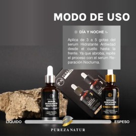 Paquete Sueros Cuidado Facial Hombre Serum Dia Y Noche 50ml Acido hialurónico, Retinol serums para rutina completa skincare masculino