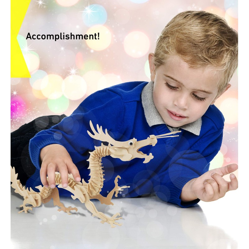 Puzzled 3D Puzzle Dragon Building Kit - Wooden Dragon Puzzle