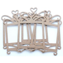 Unbranded {6} PRINCESS HEART FRAME - Bare Picture Frame Chipboard Die Cuts 2 3/4" x 4 5/8"