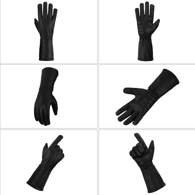 Hugger Men's Unlined Extra Long Water Resistant Leather Gauntlet Glove