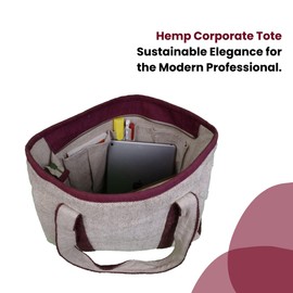 TruHemp Hemp Corporate Tote Bag, Maroon – Stylish and Durable Work Tote, Spacious Dual Compartment Design, Ideal for Office, Travel, and Everyday Use
