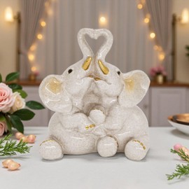 Juliahestia White Elephant Gifts for Women Adults Friendship Unique Figurine Funny Decor for Home Office Desk Cute Room Ornament Wedding for Couple Wife Party Birthday Decorations