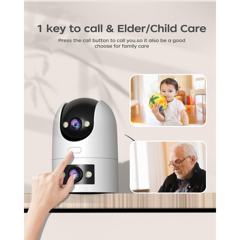 JOOAN Surveillance Camera, Outdoor, Dual Lens, 360° Omnidirectional Surveillance, Supports