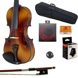 Paititi 1/8 Size Solid Wood Student Violin Complete Package w Case Bow Rosin String Tuner Complete Package
