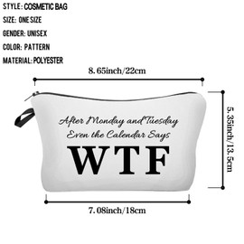 Livel lhood Funny Quotes Makeup Bag Cute Small Organizer Zipper Pouch Calendar Cosmetic Bag Birthday Present for Women Friends, hzz18055, Small