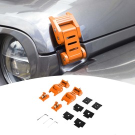 PDKLIN for Jeep Hood Latches Lock Catch Kit for Jeep Wrangler JK JKU 2007-2017 for Wrangler JL JLU 2018 up for Gladiator JT 2020 up, Exterior Accessories (Orange) 2pcs