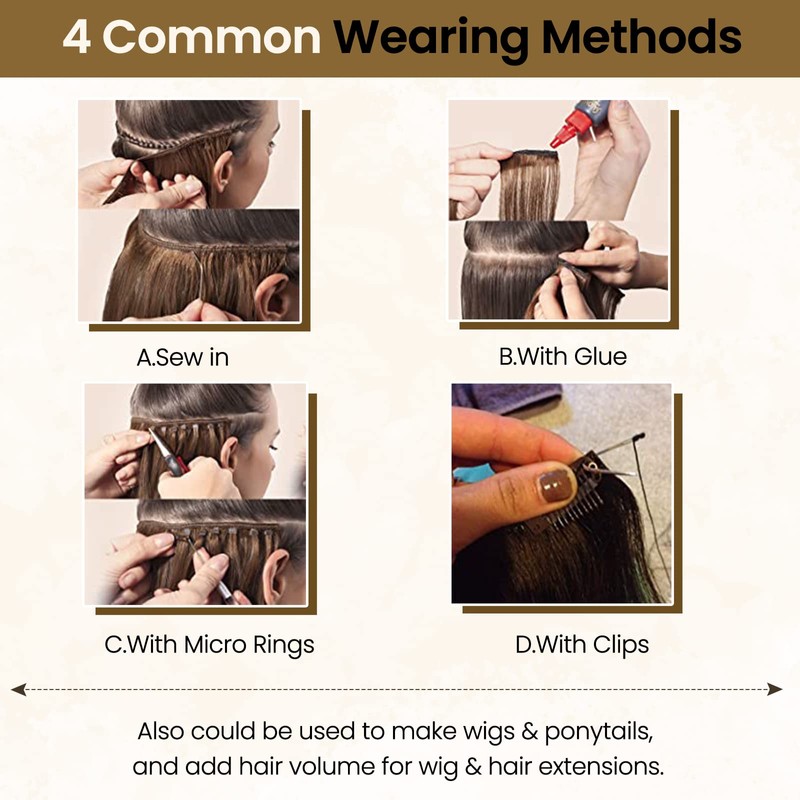 Genius Weft Sew in Hair Extensions Real Human Hair Weft