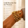 Shall Shell Gold Bracelets Set for Women, 5 Pcs Gold