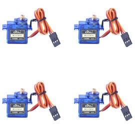 RCmall 4Pcs TS90MD 2kg.cm Micro Servo Motor Set Adjustable SpeedAngle controllable 4.8V-6V Metal Gear Simulation Steering Gear for RC Planes Robot 9g (90-180 Degree Controllable Angle)