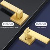 EHOMEWARE 5 Pack Interior Door Handles Brass Door Levers for