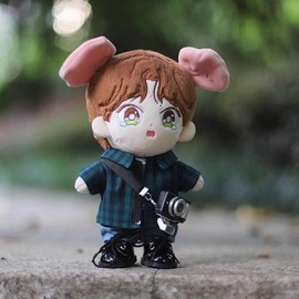 niannyyhouse 7.9 inches (20 cm) Doll Clothes for Plush Doll Shirt, Lattice Shirt, Cotton Doll Clothes, Dress Up (t-2)