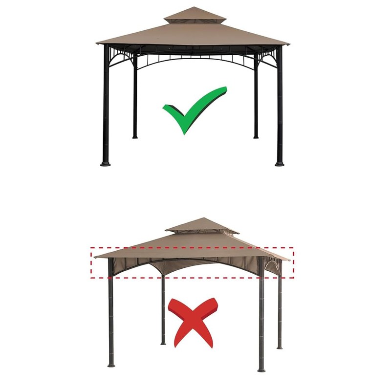 Gazebo Replacement Canopy Roof,Outdoor Grill Shelter Canopy Top Double Tiered