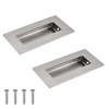 MOROBOR Brushed Nickel Flush Pull, 2Pcs Stainless Steel Rectangle Side