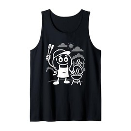 Barbecue BBQ Grill Master Funny Stick Figure Tank Top