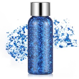 Bluemega Gel Purpurina Corporal Lentejuelas Escala Sirena, 5# Puede aplicarse en la cara, el cuerpo, la sombra de ojos,los labios, las mejillas, las uñas y más,Maquillaje Decorar Festival
