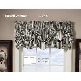 Today's Curtain Gabrielle Valance 70" Width x 16" Length Black 100% Cotton Duck