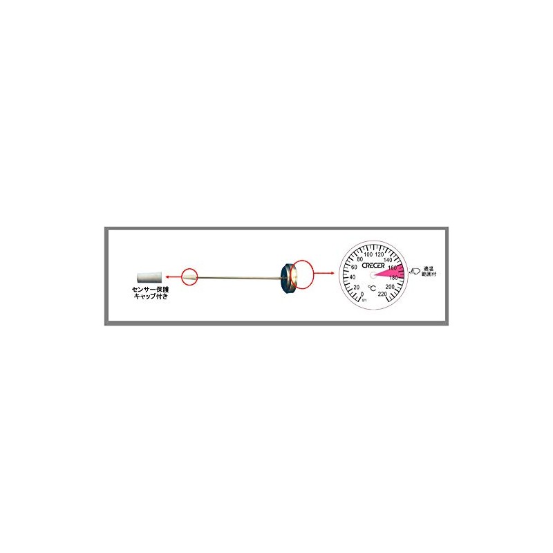 CRECER AP-31-SUS Cooking Thermometer, Waterproof, Suitable Temperature Range, Silver
