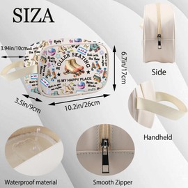 WSNANG Roller Skating Makeup Bag Roller Skating Is My Happy Place Waterproof Cosmetic Organizer for Skaters & Roller Derby Girls (Roller Skating)