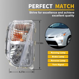 Aspaton Left & Right DRL Fog Lights Turn Signal Lamp Compatible with Prius 4-Door 8151147060 8152147060 2012 2013 2014 2015