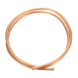 sourcing map Copper Tube 1/4'' OD x 3Ft 1/64" T Refrigeration Flexible Pipe Seamless Hollow Metal Soft for Air Conditioners Refrigerators and Other Equipment
