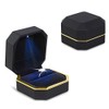 (Ring Box, Black) - AVESON Luxury Ring Box, Square Velvet