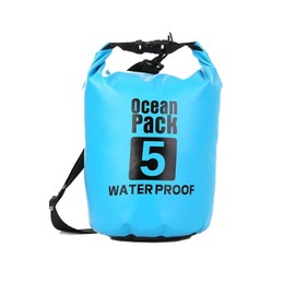 Raatel Waterproof Bag, For Sea, Bikes, 1.9 fl oz (5 L), Pool, Large Capacity, Shoulder Bag, Fishing, Dry Bag, Waterproof, For Pool, Outdoors, Camping, Mountain Climbing (Blue)
