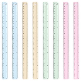 BAYTORY 8 Pcs Metal Rulers, Bulk Morandi Color Ruler, 30 cm/12 inch Aluminum Ruler for School Home Office (30 cm/12 inch)