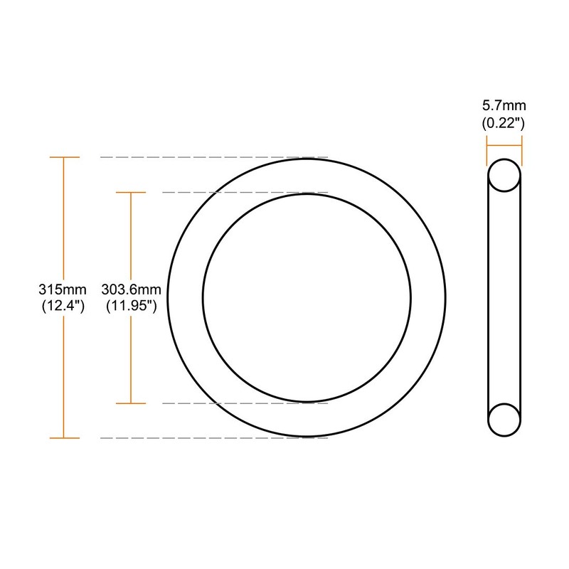 sourcing map Metric Nitrile Rubber O-Rings Seal 315 mm OD