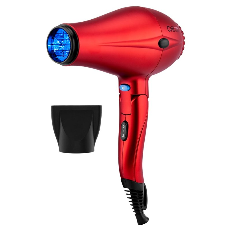 CHI 1400 Series Foldable Compact Hair Dryer, Red, 16 Oz