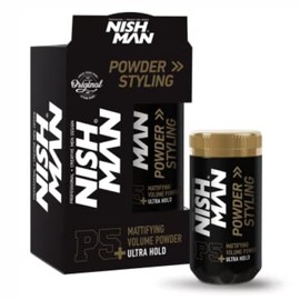 NISHMAN Hair Volume Powder, 20 gr | Light Control | Natural Matte Look | Hair Styling Powder Men | Hair Texture Powder Wax | Texturising, Volumising Hair Powder Men (P5+ Ultra Hold)
