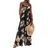 QUNERY Women's Summer Sleeveless Jumpsuit Casual Floral Pattern Overall Oversize
