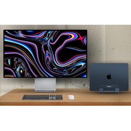 Psitek アルミニウム縦型ノートパソコンスタンドホルダー 2 スロット、省スペース垂直ストレージ すべてのMacBookとノートパソコン用、調整可能なスロット幅 (10-32mm) バージョン 2023