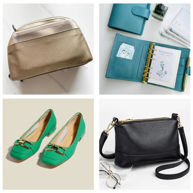 Wholesale Solid Lychee Grain Fine Grain Design Artificial Leather for