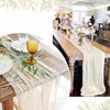 Cheesecloth Table Runner, Beige Cheesecloth Table Runner, Boho Gauze Cheese