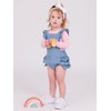 RuffleButts Light Wash Flutter Overall Romper - 6-12m