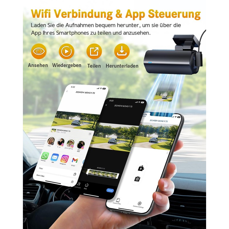 GKU 4K Dash Cam Car, Dash Cam for the Front,