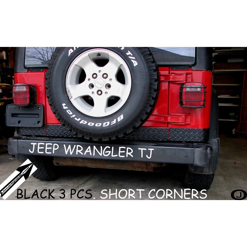 Fits Jeep Tj Wrangler 3 1/2 Black Diamond Plate Short