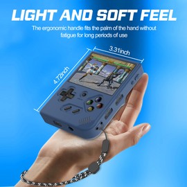 Silicone Case Compatible with Anbernic RG35XX Plus, Anti-Scratch, Washable, Shockproof Silicone Protective Cover for RG35XX Plus with Lanyard - Blue