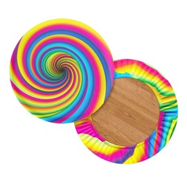 gearider Bar Stool Chair Cover, Colourful Lollipop Print Super Comfy & Washable Round Stool Bench Cushion Slipcover (Small, 4 Pieces)