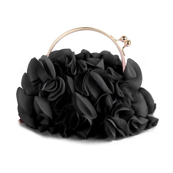 Jywmsc Women's Floral Clutch Purses Satin Flower Evening Bag Party