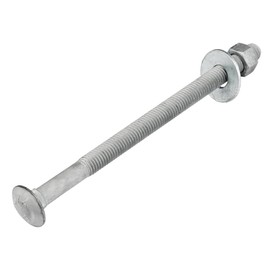 3/8" x 8" (50 Pack) Galvanized Carriage Bolt Kit, Grade 307A, Hot Dip Galvanized for Exterior Use by Makers Bolt