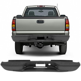 OCPTY Black Rear Bumper Fit for 1999 2000 2001 2002 2003 2004 2005 2006 2007 for Chevy Silverado for GMC Sierra 2500HD 3500 Steel Step Bumper Replacement
